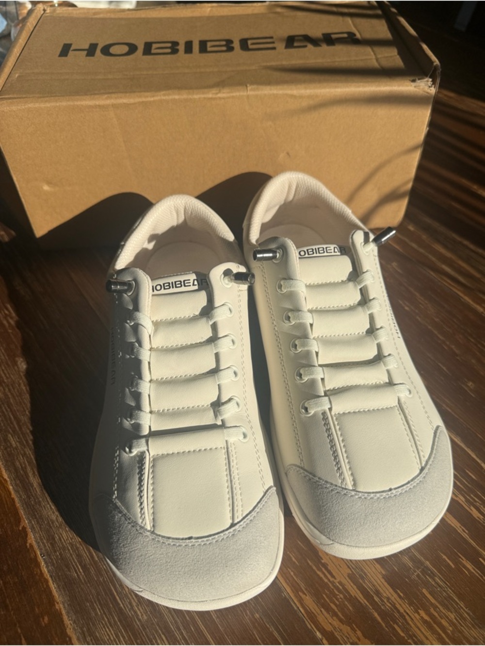 Hobibear Women's Ivory/White Athletic Sneakers